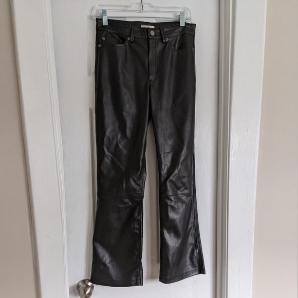 *NWT H&M Faux Leather Bootcut Pants - 6 - Picture 1 of 3